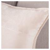 MADIZZ Set of 2 Super Soft Velvet Decorative Throw Pillow Covers 18x18 inch Beige Square with Fringe Luxury Style Cushion Case Pillow Shell for Sofa Bedroom