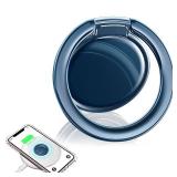 eSamcore Phone Grip Wireless Charging Compatible, Phone Ring Holder Finger Kickstand Work with Most Wireless Charger, Ceramic Ultra-Thin Cell Phone Stand for Hand Grip [2021 Navy Blue]