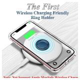 eSamcore Phone Grip Wireless Charging Compatible, Phone Ring Holder Finger Kickstand Work with Most Wireless Charger, Ceramic Ultra-Thin Cell Phone Stand for Hand Grip [2021 Navy Blue]