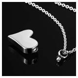 Cremation Urn Ashes Necklace "Dad Forever In My Heart" Stainless Steel Keepsake Waterproof Memorial Pendant (Dad)