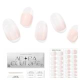 Adora Couture Semi Cured Gel Nail Strips with 30 Pieces - Salon Quality Manicure Kit for Women Easy Application Wraps Includes Prep Pads Nail File Wooden Stick, UV Light Required (French Paris)