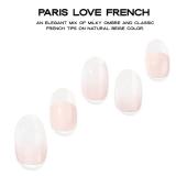 Adora Couture Semi Cured Gel Nail Strips with 30 Pieces - Salon Quality Manicure Kit for Women Easy Application Wraps Includes Prep Pads Nail File Wooden Stick, UV Light Required (French Paris)