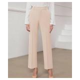 GRAPENT Cream Dress Pants for Women - Summer Dressy Slacks Size 12-14