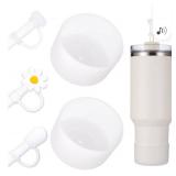 Boot and Straw Cover Set - 2pcs Silicone Boot, 3pcs Straw Cap, Bottom Protector for Stanley Cup H2.0 30oz & 40oz, Exact Color Match with Stanley, Accessories