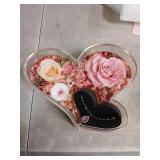 Heart Shaped Flower Box with Jewelry Display Gift For Her