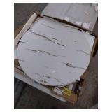 Round Nesting Coffee Tables Set with Gold Base white&black  - Retail: $59