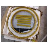 Round Nesting Coffee Tables Set with Gold Base white&black  - Retail: $59