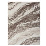 Luxe Weavers Geometric Abstract Brown 9x12 Art Deco Marble Swirl Area Rug - Retail: $300