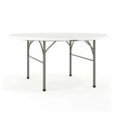 Flash Furniture Scarborough 5  Round Bi-Fold Plastic Event Folding Table with Handle  White - Retail: $89