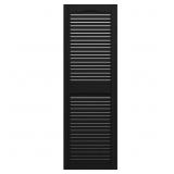 Set of Black Open Louver Shutters 12x64 Inch - Retail: $62