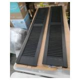 Set of Black Open Louver Shutters 12x64 Inch - Retail: $62