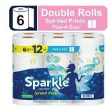 Sparkle Pick-a-Size Paper Towels  Spirited Prints  6 Double Rolls