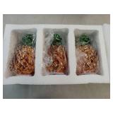 Illuminated Glass Pineapple Decorations - Set of 3 - Retail: $29