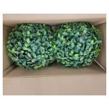 Set of 2 - Artificial Holly Ball Topiary - Retail: $130