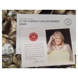Martha Stewart Pre-Lit Metallic Leaves and Ornament Wreath - Retail: $45