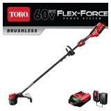 Toro Flex Force 60V Brushless 13/15   String Trimmer with Battery & Charger
