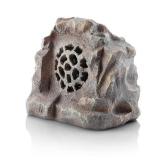 Alpine Corporation Weather-resistant Bluetooth Solar-Powered Outdoor Wireless Rock Speaker  Gray