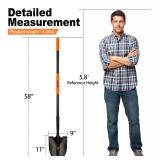 APPEARS NEW - AgroPro Shovel for Digging, Metal Shovel with Long Fiberglass Handle, Heavy Duty Shovel for Digging, 58 Inches