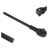 Yulatik 3/4 Ratchet with 13" Long Handle, Heavy Duty Quick Release Reversible Switch Full Polish Grip Drive Ratchet Socket Wrench, Gifts for Men & Dad, 18.9 Inch Overall Length  - Retail: $60
