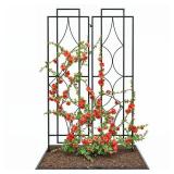 APPEARS NEW - IDZO 2-Piece Diamonds Design Decoration Trellis, Metal Decorative Trellis for Climbing Plants Outdoor, Garden Trellis for Climbing Plants, Climbing Rose Trellis, 48-Inch Tall Each, Black