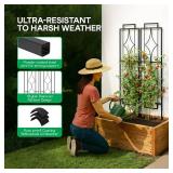 APPEARS NEW - IDZO 2-Piece Diamonds Design Decoration Trellis, Metal Decorative Trellis for Climbing Plants Outdoor, Garden Trellis for Climbing Plants, Climbing Rose Trellis, 48-Inch Tall Each, Black