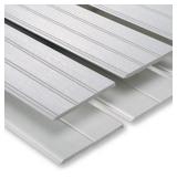 APPEARS NEW - 1/4 in. D x 7-1/4 in. W x 36 in. L Glue-On Tongue and Groove White PVC Wainscoting Panel (6-Pack)