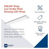 APPEARS NEW - Lithonia Lighting 4-Foot FML4W 10-Inch Wide Housing 4000K Cool White LED Wraparound 5000LM with 0-10 Volt Dimming, White (FML4W 48 5000LM 840 ZT MVOLT)  - Retail: $105