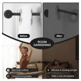 Curtain Rods for Windows 28 to 45 inch, 5/8 Inch Black Curtain Rod, Adjustable Wrap Around Curtains Rod, Blackout Curtains Rods, Metal Room Darkening Curved Cafe Small Drapery Pole, Matte Black