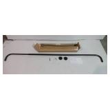 Curtain Rods for Windows 28 to 45 inch, 5/8 Inch Black Curtain Rod, Adjustable Wrap Around Curtains Rod, Blackout Curtains Rods, Metal Room Darkening Curved Cafe Small Drapery Pole, Matte Black