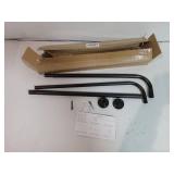 Curtain Rods for Windows 28 to 45 inch, 5/8 Inch Black Curtain Rod, Adjustable Wrap Around Curtains Rod, Blackout Curtains Rods, Metal Room Darkening Curved Cafe Small Drapery Pole, Matte Black