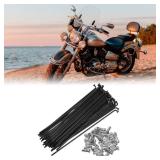 X AUTOHAUX 40 Pcs Bicycle Steel Spokes 13G Bike Spoke 134mm Length with Nipples for Most Bicycle