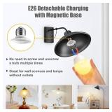 Brightown E26 Rechargeable Light Bulb with Remote and Timer, Battery Backup Bulb for Sconces and Lamps, Magnetic Bulbs for Non-Hardwired Fixture, 3 Color Temperatures + 9 RGB Colors, Dimmable, 2 Pack