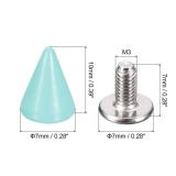uxcell 50 Sets Cone Spikes Studs, 7x10mm Studs and Spike Metal Screw Back Rivet for Clothing Belts Bags Shoes DIY Leathercraft, Green