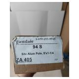 Glendale Silver Anodized Style 94-S Color Guard Parade Indoor Display Aluminum 2-piece Flagpole 9