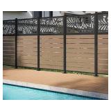 Deckorators Privacy Screen Flanged Fence Post Kit, 2-1/2 x 2-1/2 x 76", Texture Black