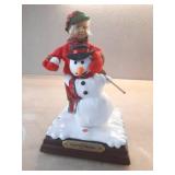 North Pole Productions Animated Boy Building Snowman While Singing "Frosty The Snowman