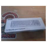 North Full Size Round Pop Key Wireless Keyboard - White: 105 Keys, Radio Frequency