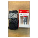 UA Boxerjock 2 Pair Size Medium Black & Grey 6â Inseam  - Retail: $22