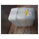 Sterilite Set of (10) 6 Quart Storage Boxes  Clear Plastic Storage Bin with Snap-on Lid  White