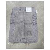 17\"x24\" Shaggy Border Collection Bath Rug Gray - Better Trends