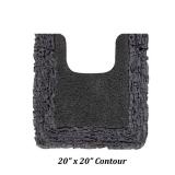 Better Trends Gray Shaggy Border 100% Cotton 1 Piece Bath Rug  20  x 20