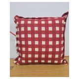 Red and White Checkered Decorative Pillow 16\"x16\"