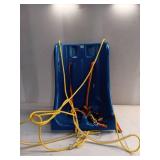 Blue Plastic Child Swing Seat with Rainbow Straps - Retail: $15