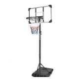 Portable Basketball Hoop,Outdoor Basketball Hoop Adjustable Height 5.6ft - 7ft,28 Inch Backboard with 2 Wheels for Kids Youth in Backyard Driveway,Transparent - Retail: $50