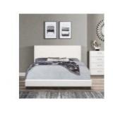 Willow Nailhead Trim Upholstered Queen Bed  White Faux Leather - Retail: $99