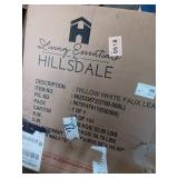 Willow Nailhead Trim Upholstered Queen Bed  White Faux Leather - Retail: $99