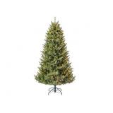 My Texas House 6.5FT Grand Spruce Prelit Green Artificial Christmas Tree with LumaDazzle Color-Changing Twinkle LED Lights and Quick Set® - Retail: $300