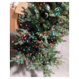My Texas House 6.5FT Grand Spruce Prelit Green Artificial Christmas Tree with LumaDazzle Color-Changing Twinkle LED Lights and Quick Set® - Retail: $300