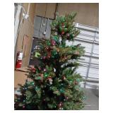 My Texas House 6.5FT Grand Spruce Prelit Green Artificial Christmas Tree with LumaDazzle Color-Changing Twinkle LED Lights and Quick Set® - Retail: $300