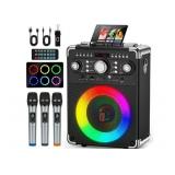 JYX Karaoke Machine, Bluetooth Speaker with Microphone and Light, 3 Wireless Karaoke Microphone, Home Karaoke System, S8-T - Retail: $95